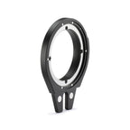 Photo of ARCA-SWISS Pico Adapter for Fuji GFX, standing view. Adapter plate for mounting digital backs to Pico view cameras. Interchangeable and support quick digital camera mounting with a bayonet mechanism. From ARCA-SWISS USA. SKU: 010110