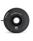 Photo of ARCA 50 mm Pico Lens, showing rear bayonet mount and electronic contacts of the ARCA 50 mm Lens for the Pico system. From ARCA-SWISS USA. SKU: 010550