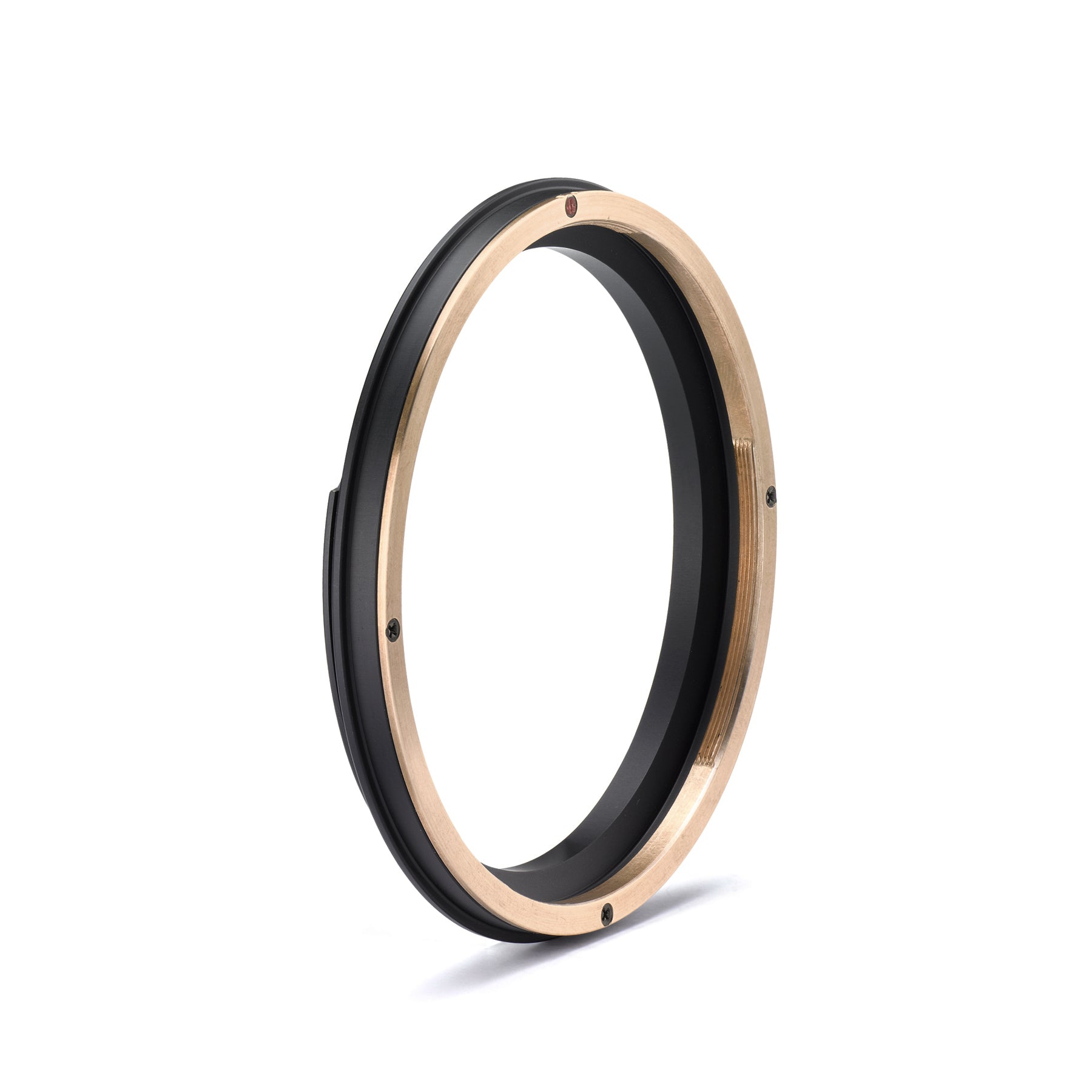 Photo of ARCA-SWISS Pico Lens Board R-mount Adapter. A three-quarter front view of the ARCA-SWISS Pico round lens board for ARCA-SWISS R-line lenses. ARCA-SWISS USA.  SKU:  010907