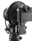 Photo of ARCA-SWISS Pico View Camera for mirrorless digital cameras, showing Pico aperture control unit. View camera accessory for integration with ARCA 24, ARCA 50, and Phase One blue and silver ring lenses. From ARCA-SWISS USA. SKU: 010500