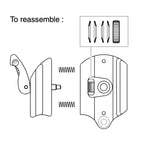 Diagram showing the reassembly order of the flipLock lever to the flipLock quick release.