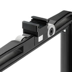 Closeup of ARCA-SWISS cold shoe installed on the top of an F-line view camera front frame.