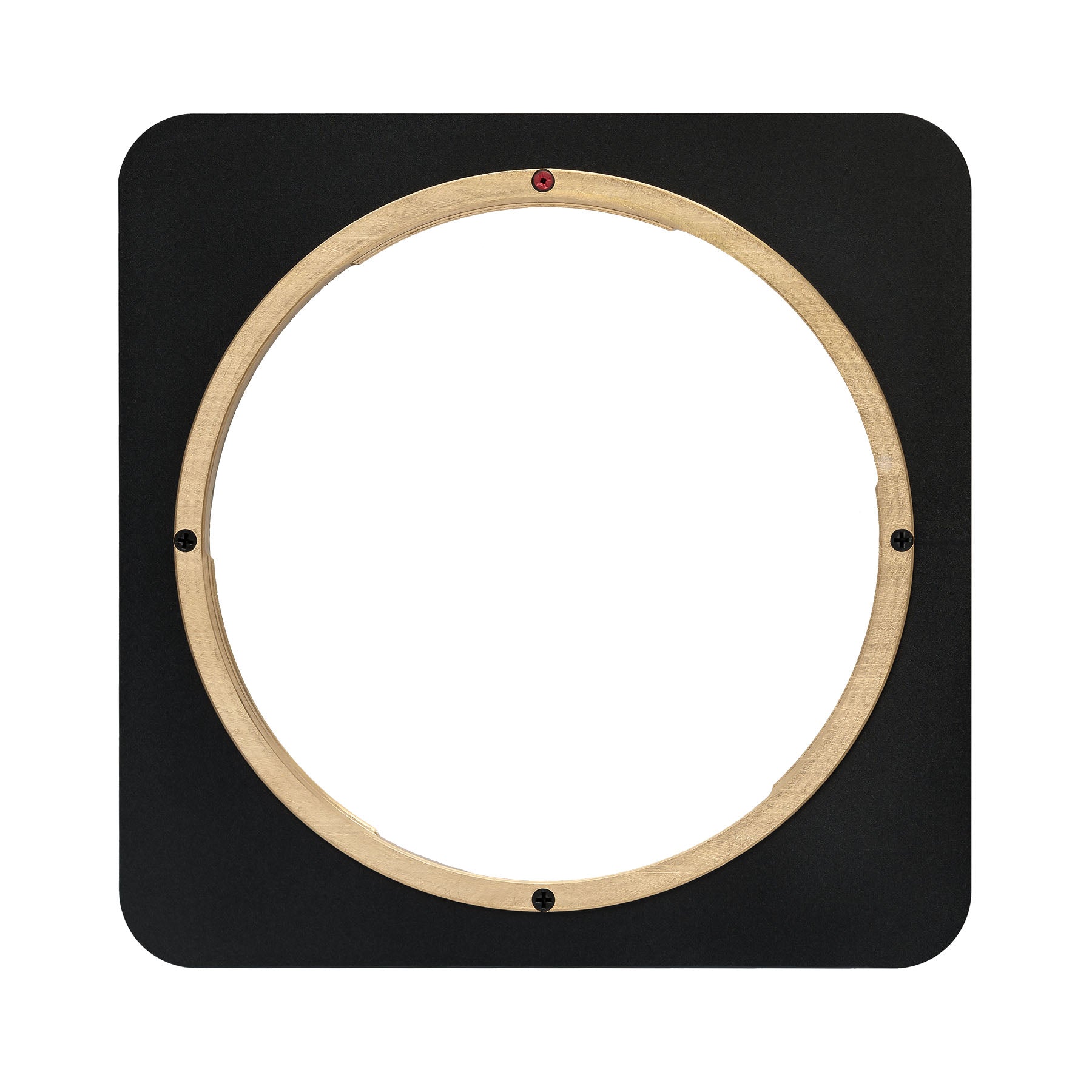 Photo of ARCA-SWISS Lens Board 110x110 Flat R-mount Bayonet with front view. For use with 6x9 F-Line View Camera, M-Line View Camera and 4x5 F-Line Field View Camera. From ARCA-SWISS USA.  SKU: 091000.7