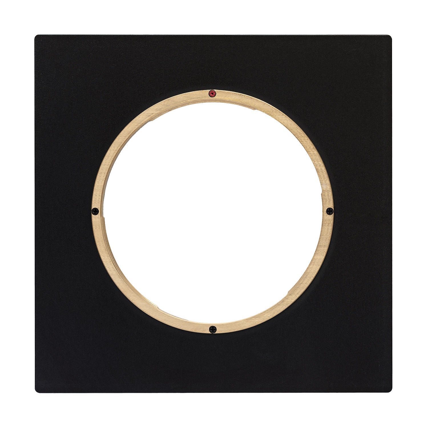 Photo of ARCA-SWISS Lens Board 141x141 Flat R-mount Bayonet with front view. For use with F-Line and M-Line 4x5 and 8x10 cameras with 141 mm front frame. From ARCA-SWISS USA. SKU: 091030.7