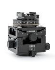 Photo of ARCA-SWISS C1 Cube cp geared tripod head with flipLock® quick release, 3/4 front view photograph in zeroed position. Featuring gear-driven, self-locking micro-metric controls. From ARCA-SWISS USA. SKU:8501500.1