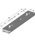 Illustration of ARCA-SWISS Camera Plate monoball®Fix 150, showing dimensions. Supplied with (2) 1/4”-20 screws. Adjustable use for many cameras, flat bed view cameras, or lenses and accessories of all sizes. From ARCA-SWISS USA. SKU: 802280
