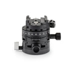 Photo of ARCA-SWISS Core 60 Leveler geared tripod head with flipLock® quick release, front view, featuring base and top panning and micro-metric movements of +/- 10° in the X/Y axes. From ARCA-SWISS USA. SKU 860103