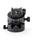 Photo of ARCA-SWISS Core 75 Leveler geared tripod head with flipLock® quick release, front view, featuring base and top panning, and micro-metric movements of +/- 15° in the X/Y axes. From ARCA-SWISS USA. SKU: 860113