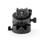 Photo of ARCA-SWISS Core 75 Leveler geared tripod head with flipLock® quick release, front view, featuring base and top panning, and micro-metric movements of +/- 15° in the X/Y axes. From ARCA-SWISS USA. SKU: 860113