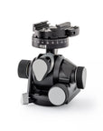 Photo of ARCA-SWISS D4 geared tripod head with flipLock® quick release, 3/4 front view, featuring manual and geared movements, and dual panning mechanisms. From ARCA-SWISS USA. SKU: 870104