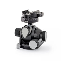 Arca-Swiss D4 geared tripod head with flipLock quick release, 3/4 front view photograph, model 870104