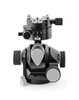 Photo of ARCA-SWISS D4 gp geared tripod head with Classic quick release, front view, featuring geared panning. From ARCA-SWISS USA. SKU: 870113