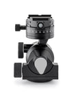 Photo of ARCA-SWISS D4 gp geared tripod head with Classic quick release, side view, featuring geared panning. From ARCA-SWISS USA. SKU: 870113