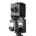 ARCA-SWISS M-Two Medium format View Camera with quartering view, featuring a modular and expandable system, triaxial yaw-free movements and ARCA-SWISS Micro-Orbix® tilt. From ARCA-SWISS USA. SKU: 0143692-OC