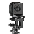 ARCA-SWISS M-Two Medium format View Camera with quartering view, featuring a modular and expandable system, triaxial yaw-free movements and ARCA-SWISS Micro-Orbix® tilt. From ARCA-SWISS USA. SKU: 0143692-OC