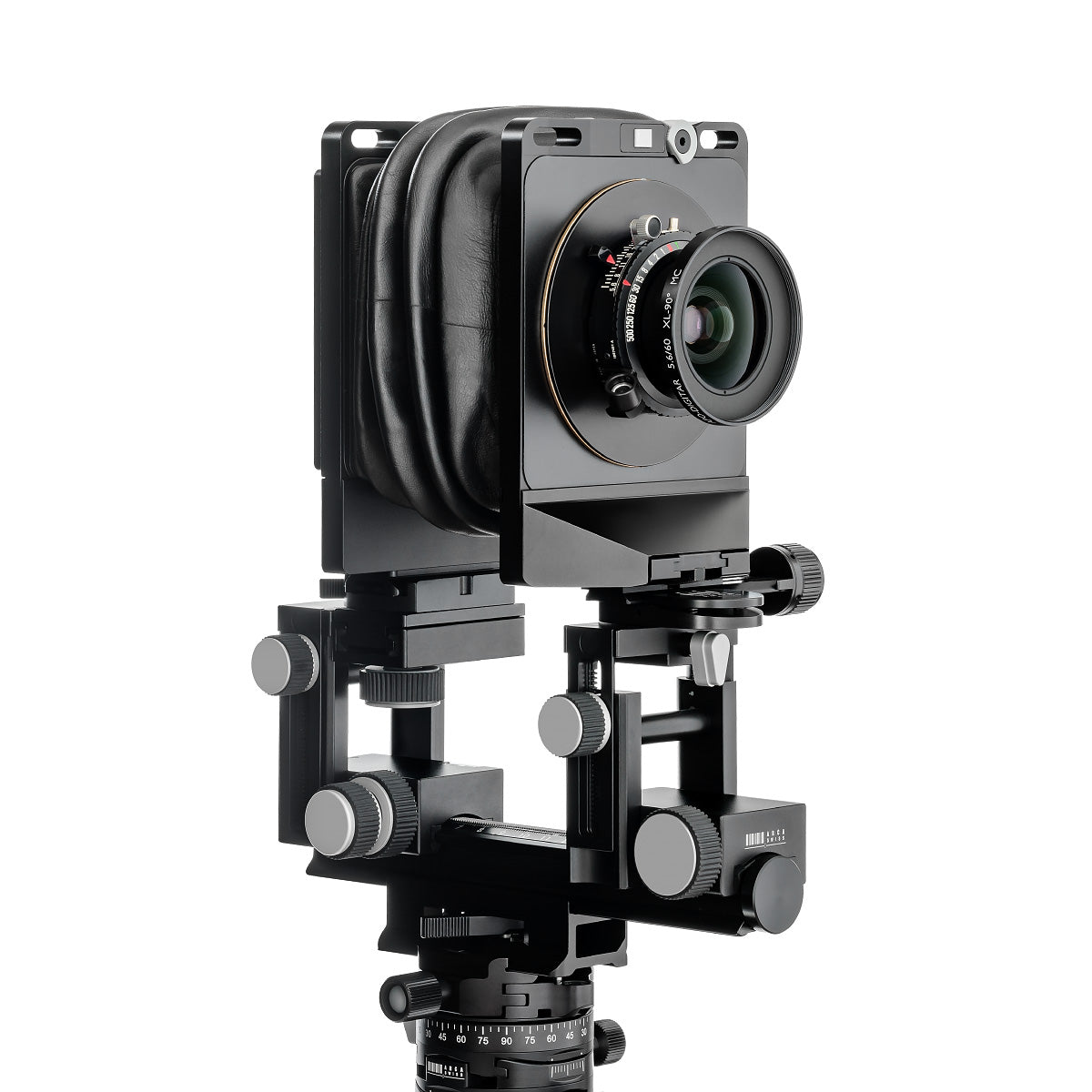 Photo of ARCA-SWISS F-Universalis 6x9 View Camera with quartering view, featuring modular configuration, interchangeability and Micro-Orbix® tilt. From ARCA-SWISS USA. SKU: 019169-OC