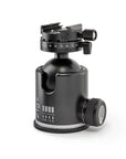 Photo of ARCA-SWISS monoball® Z1g+ dp tripod head with quartering view, featuring an aspherical ball design, axial clamping, progressive motion and gravity friction control. From ARCA-SWISS USA. SKU: 801123