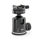 Photo of ARCA-SWISS monoball® Z1+ dp tripod head with quartering view, featuring an aspherical ball design, axial clamping, progressive motion and gravity friction control. From ARCA-SWISS USA. SKU: 801113