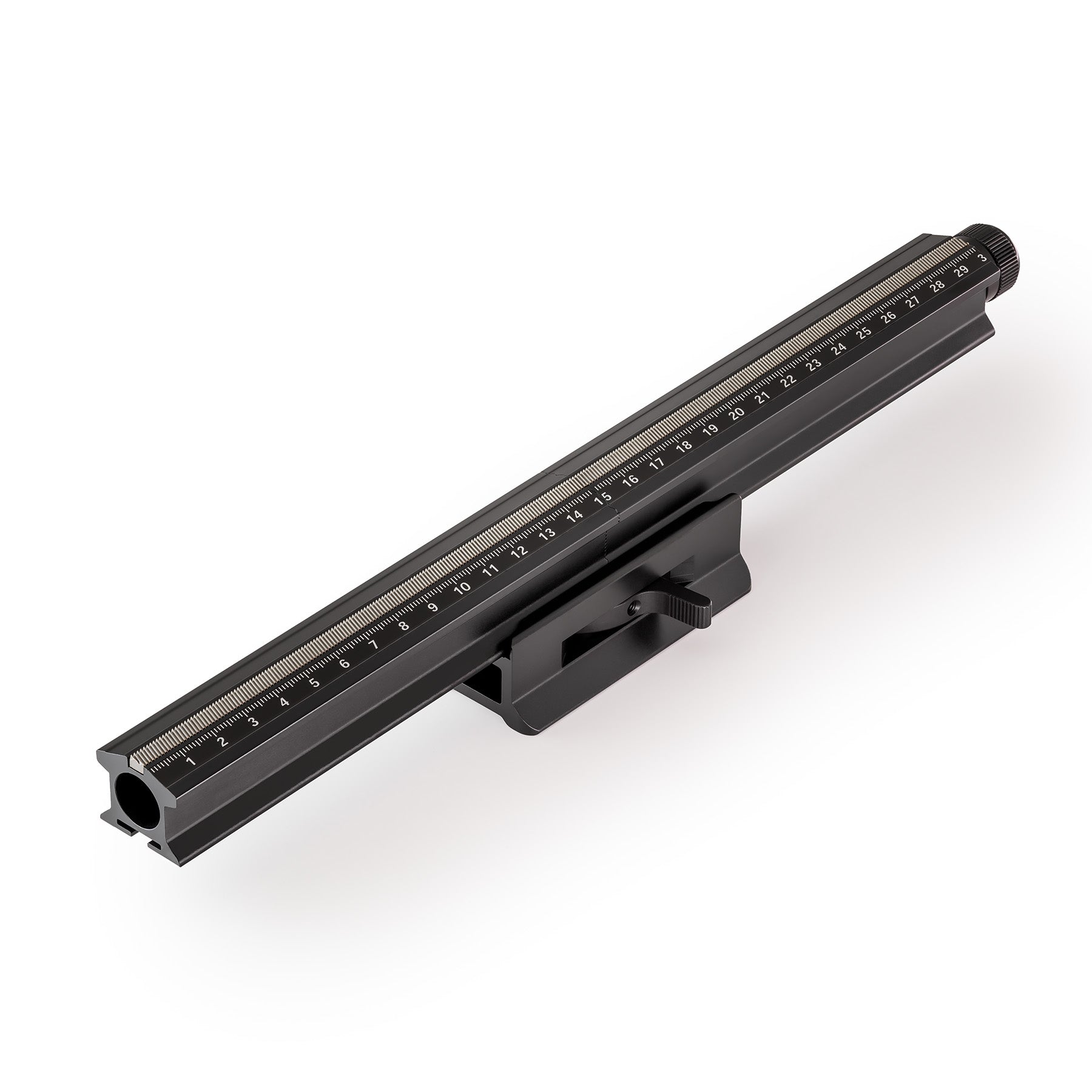 Photo of ARCA-SWISS Collapsible Rail 30 cm. Compact folding monorail. May be used with the 8.5 cm extension bracket, 042108, with Classic 38 mm dovetail base profile, 3/8”-16 threaded socket and quick-lock lever. From ARCA-SWISS USA. SKU: 041225, SKU: 044130