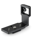 Photo of ARCA-SWISS L-Bracket Phase One XF. Dedicated L-bracket for Phase One XF and Mamiya 645 medium format cameras. Facilitates quick change in orientation while keeping the camera centered over the tripod head. Two anti-this pins. 3/8” mounting screw with additional 3/8” threaded socket. From ARCA-SWISS USA. SKU: 802305
