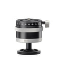 Photo of ARCA-SWISS monoball® p0 1/4”, 3/8” tripod head with front view, featuring patented aspherical ball, three locking elements, textured locking ring, 90° tilt and 360° top panning. From ARCA-SWISS USA. SKU: 801211