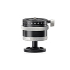 Photo of ARCA-SWISS monoball® p0 1/4”, 3/8” tripod head with front view, featuring patented aspherical ball, three locking elements, textured locking ring, 90° tilt and 360° top panning. From ARCA-SWISS USA. SKU: 801211