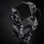 Photo of ARCA-SWISS M-Monolith 6X9 View Camera with quartering view, featuring tri-axial yaw-free movements, telescoping optical bench, base tilt and and ARCA-SWISS Micro-Orbix® tilt. From ARCA-SWISS USA. SKU: 014169-OC