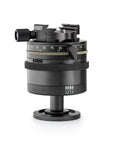 Photo of ARCA-SWISS monoball® p1+ clicPan® tripod head with quartering view, featuring low profile variable interval rotator, patented aspheric monoball®, three locking mechanisms, 90° tilt and 360° top panning. From ARCA-SWISS USA. SKU: 801157