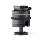 Photo of ARCA-SWISS monoball® p1+ clicPan® tripod head with quartering view, featuring low profile variable interval rotator, patented aspheric monoball®, three locking mechanisms, 90° tilt and 360° top panning. From ARCA-SWISS USA. SKU: 801157