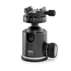 Photo of ARCA-SWISS monoball® Z1+ dp tripod head with quartering view, featuring an aspherical ball design, axial clamping, progressive motion and gravity friction control. From ARCA-SWISS USA. SKU: 801113
