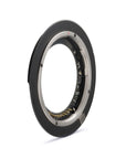 Arca-Swiss Pico bayonet mount lens board for Contax 645 lenses showing electronic interface for aperture control.