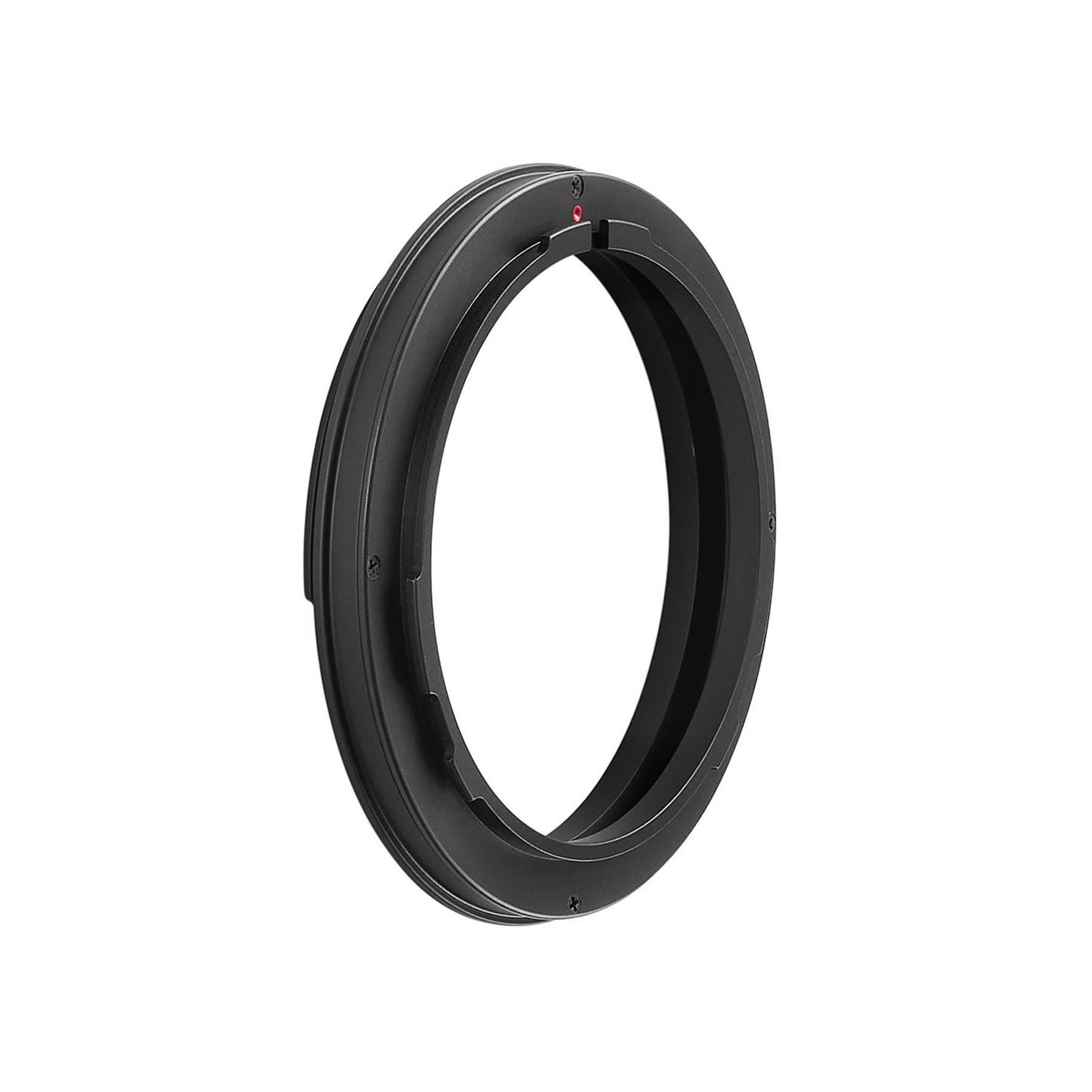 Black anodized Pico bayonet lens board adapter for Mamiya RZ or Mamiya RB lens mounting.