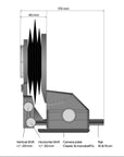 Arca-Swiss Pico view camera dimensions illustration, side view