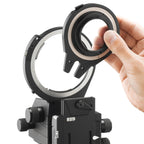 Photo of ARCA-SWISS Pico Mirrorless Camera Adapter L-mount, rear view, being installed into the rear frame. From ARCA-SWISS USA.  SKU:  010112