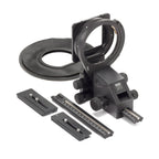 Arca-Swiss Pico view camera for digital backs, including bellows, classic and monoballFix mounting plates with 10 cm and 15 cm focusing rails. This photo illustrates all the items in the box.