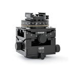 Photo of ARCA-SWISS C1 Cube cp geared tripod head with flipLock® quick release, 3/4 front view photograph in zeroed position. Featuring gear-driven, self-locking micro-metric controls. From ARCA-SWISS USA. SKU:8501500.1