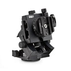 Photo of ARCA-SWISS C1 Cube gp geared tripod head with flipLock® quick release, 3/4 front view photograph with the head open and with 30 degrees of tilt. Featuring micro-metric geared panning or manual free panning. From ARCA-SWISS USA.  SKU: 8501300.1
