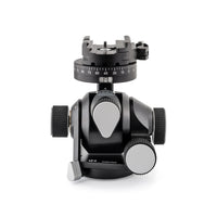 Arca-Swiss D4 geared tripod head with flipLock quick release, front view photograph, model 870104