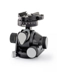 Photo of ARCA-SWISS D4 geared tripod head with flipLock quick release, 3/4 front view. Featuring manual and geared movements, and dual panning mechanisms. From ARCA-SWISS USA.  SKU: 870104