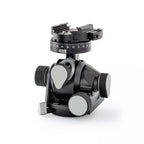 Photo of ARCA-SWISS D4 geared tripod head with flipLock® quick release, 3/4 front view, featuring manual and geared movements, and dual panning mechanisms. From ARCA-SWISS USA.  SKU: 870104