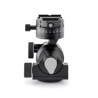 Photo of ARCA-SWISS D4 gp geared tripod head with Classic quick release, side view, featuring geared panning. From ARCA-SWISS USA.  SKU: 870113