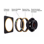 Photo of ARCA-SWISS Lens Board 141x141 Flat R-mount Bayonet with front view. For use with F-Line and M-Line 4x5 and 8x10 cameras with 141 mm front frame. From ARCA-SWISS USA. SKU: 091030.7