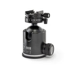 Photo of ARCA-SWISS monoball® Z1g+ dp tripod head with quartering view, featuring an aspherical ball design, axial clamping, progressive motion and gravity friction control. From ARCA-SWISS USA.  SKU: 801123