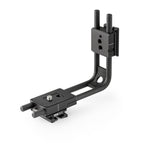 Photo of ARCA-SWISS L-Bracket monoball®Fix Universal. Facilitates quick change in orientation.  Camera is positioned over the optical center of the tripod head. Compatible with ARCA-SWISS quick release system. Designed with compact monoball®Fix base plate in a longer length for photographers using mirrorless cameras. From ARCA-SWISS USA.  SKU:  802307